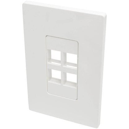 Placa de pared universal Keystone de una sola unidad de 4 puertos de Tripp Lite by Eaton, blanca - 4 x