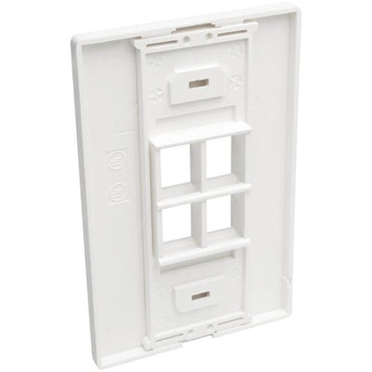 Placa de pared universal Keystone de una sola unidad de 4 puertos de Tripp Lite by Eaton, blanca - 4 x