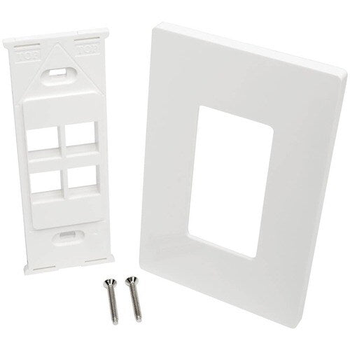 Placa de pared universal Keystone de una sola unidad de 4 puertos de Tripp Lite by Eaton, blanca - 4 x