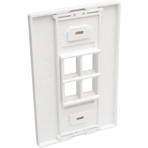 Placa de pared universal Keystone de una sola unidad de 4 puertos de Tripp Lite by Eaton, blanca - 4 x