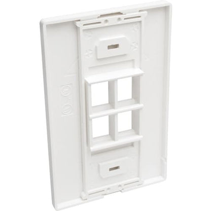 Placa de pared universal Keystone de una sola unidad de 4 puertos de Tripp Lite by Eaton, blanca - 4 x