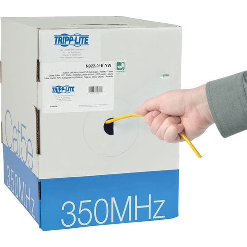 Câble PVC monobrin Tripp Lite par Eaton Cat5e 350 MHz, jaune, 304 m - 1