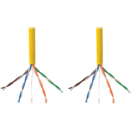 Cable de PVC de núcleo sólido a granel Cat5e de 350 MHz de Tripp Lite by Eaton, amarillo, 1000 pies - 1
