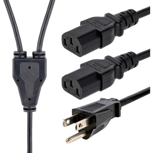 StarTech.com 10ft (3m) Computer Power Y Cord