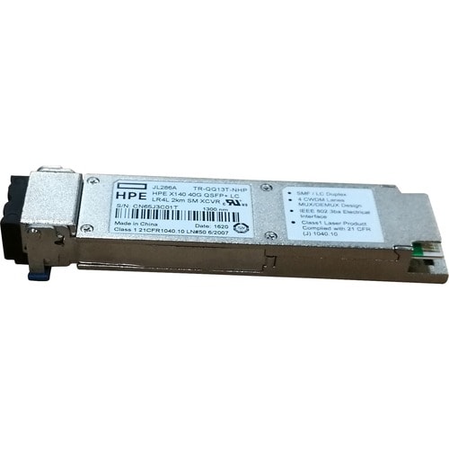 HPE X140 40G QSFP+ LC LR4L 2KM SM Transceiver - For Optical Network, Data Networking