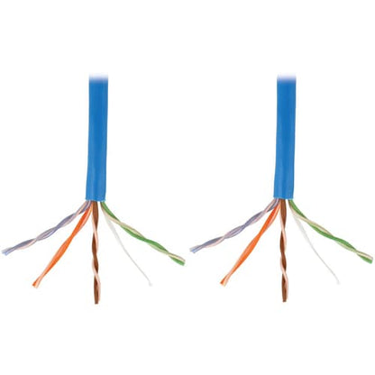 Tripp Lite by Eaton Cat5e 350 MHz Bulk Solid-Core Plenum-Rated PVC Cable, Blue,