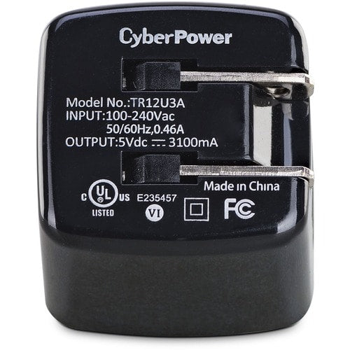 CyberPower TR12U3A AC Adapter - 120 V AC, 230 V AC Input - 5 V DC Outp