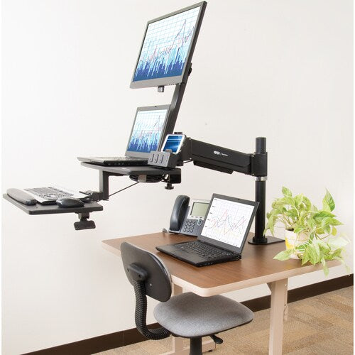 Abrazadera de escritorio para un solo monitor WorkWise de Tripp Lite para trabajar sentado o de pie