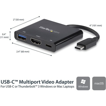 ADAPTADOR USB TIPO C A HDMI CON PUERTO USB PD ADAPTADOR USB-C 4K