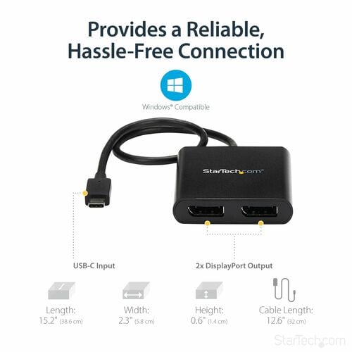 Adaptateur StarTech.com USB-C vers double DisplayPort 1.2