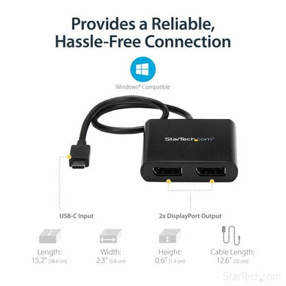 Adaptateur StarTech.com USB-C vers double DisplayPort 1.2