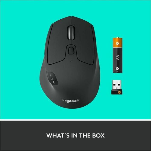 Logitech M720 Triathlon Multi-Device Wireless Mouse, Bluetooth, USB
