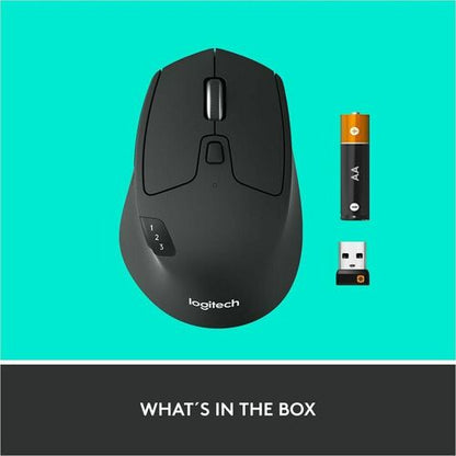 Logitech M720 Triathlon Multi-Device Wireless Mouse, Bluetooth, USB