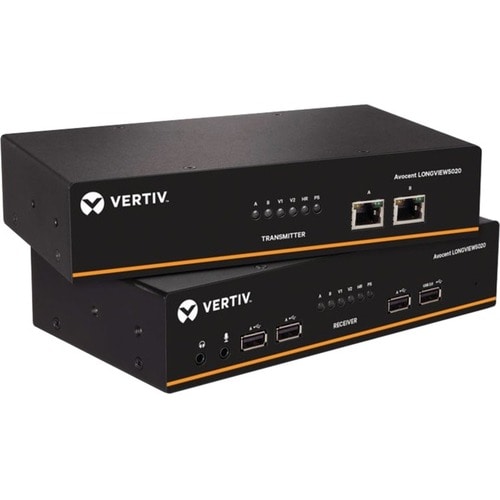 Kit extensor KVM 4K HD de alto rendimiento Vertiv Avocent LV 5020 con receptor y transmisor