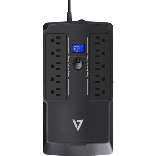 Onduleur de bureau V7 750 VA avec 10 prises et écran LCD tactile (UPS1DT750-1N) - V7 UP