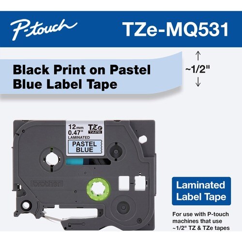 Ruban laminé P-touch TZe - Largeur 12 mm (15/32 po) - Pastel B