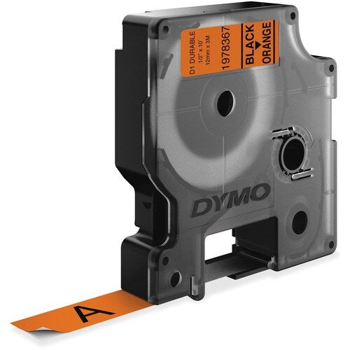 Etiquetas duraderas Dymo D1 - Ancho de 12,70 mm (1/2") - Negras y naranjas - Resistentes al agua