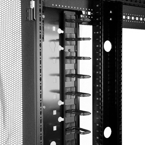 Organizador de cables vertical StarTech.com con ganchos de anilla en D - Gestión de cables vertical