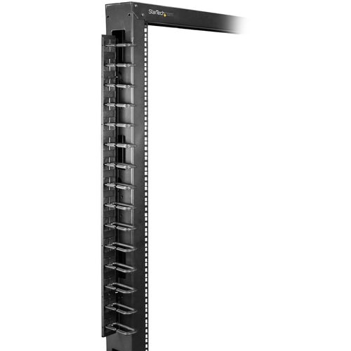 Organizador de cables vertical StarTech.com con ganchos de anilla en D - Gestión de cables vertical
