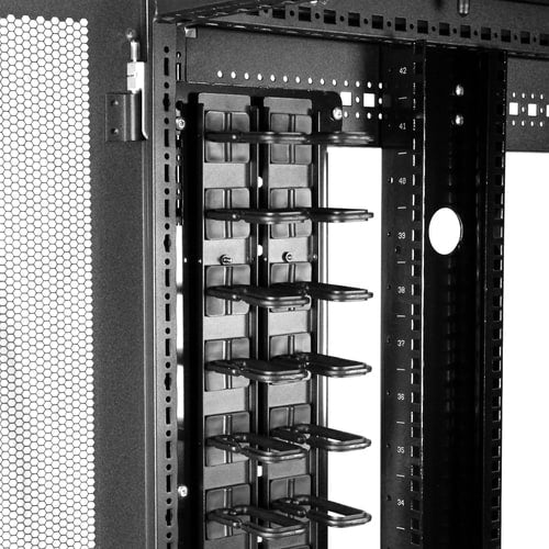 Organizador de cables vertical StarTech.com con ganchos de anilla en D - Gestión de cables vertical