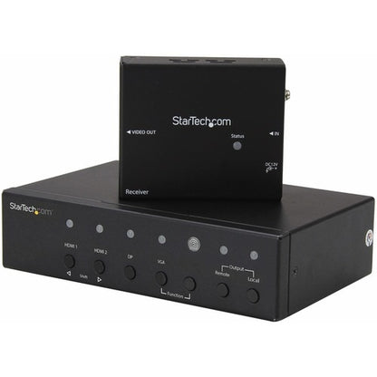Extensor HDBaseT multientrada StarTech.com con conmutador integrado: DisplayPort VGA y HDMI