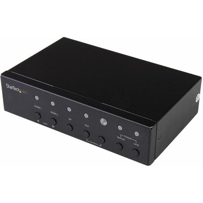 Extensor HDBaseT multientrada StarTech.com con conmutador integrado: DisplayPort VGA y HDMI