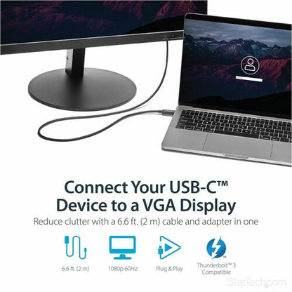 StarTech.com 6ft/2m USB C to VGA Cable
