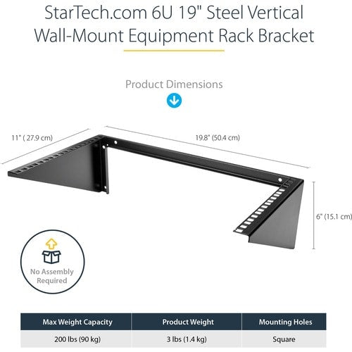 6U VERTICAL WALL-MOUNT BRACKET STEEL LOW-PROFILE WALL-BRACKET