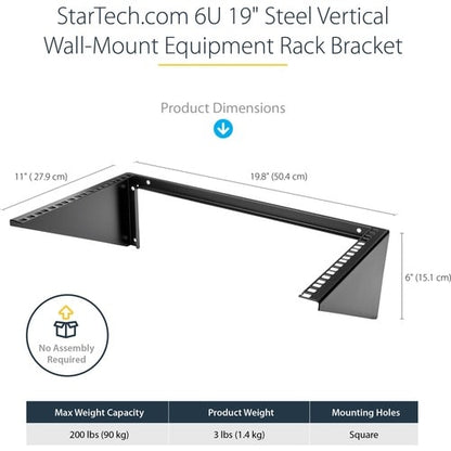 6U VERTICAL WALL-MOUNT BRACKET STEEL LOW-PROFILE WALL-BRACKET