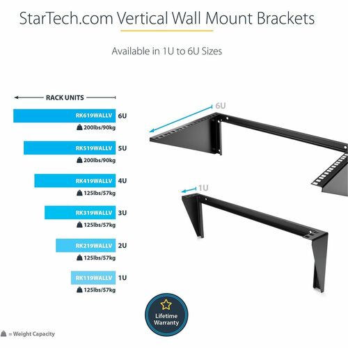 6U VERTICAL WALL-MOUNT BRACKET STEEL LOW-PROFILE WALL-BRACKET