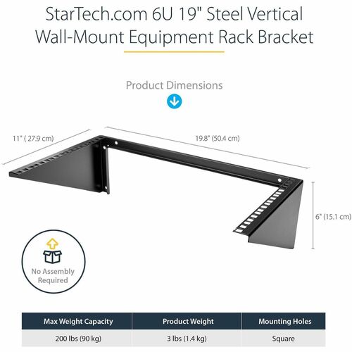 6U VERTICAL WALL-MOUNT BRACKET STEEL LOW-PROFILE WALL-BRACKET