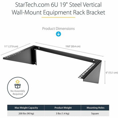 6U VERTICAL WALL-MOUNT BRACKET STEEL LOW-PROFILE WALL-BRACKET