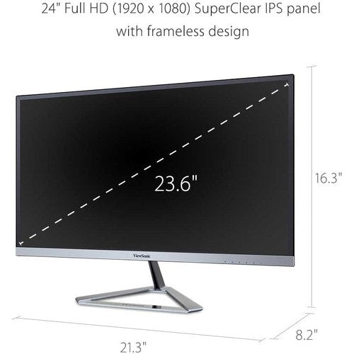 Pantalla Viewsonic de 24", panel IPS, resolución de 1920 x 1080 - 23,8" visibles - In