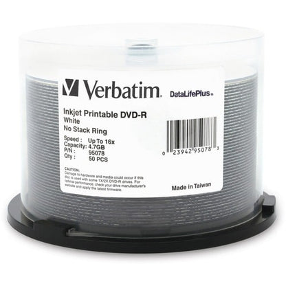 DVD-R Verbatim 4,7 Go 16X DataLifePlus blanc imprimable à jet d'encre