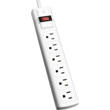 Parasurtenseur V7 à 6 prises, cordon de 2,4 m, 900 joules - Blanc - V7 6 prises