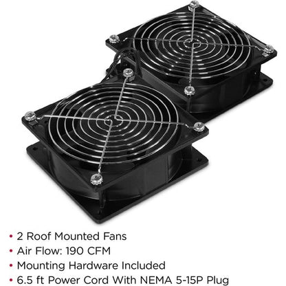 Cyber Power CyberPower Carbon CRA11002 Fan Tray - 2 Fan - 5.4 m³/min - Black