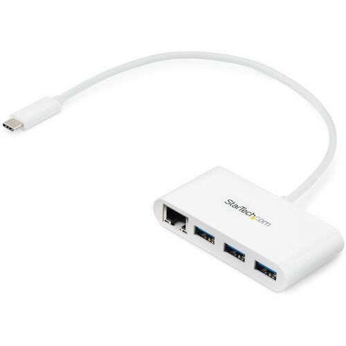 StarTech.com 3 Port USB C Hub with Gigabit Ethernet - USB-C to 3x USB