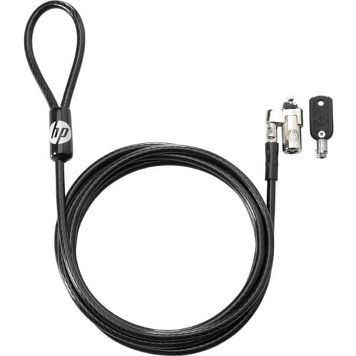 HP Keyed Cable Lock 10mm - 6 ft (1.83 m) Cable - Keyed Lock - Vinyl, Galvanized