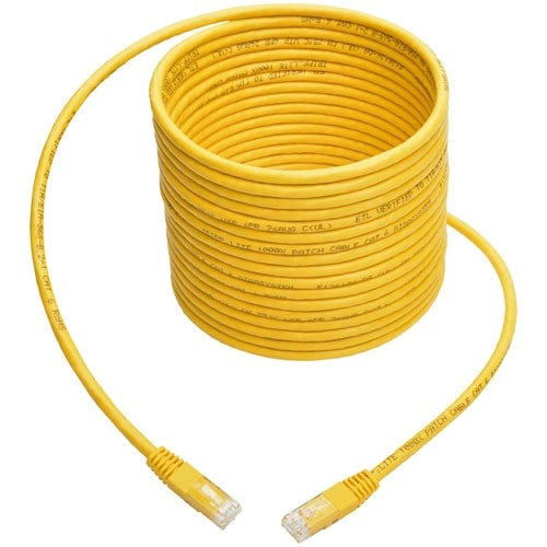 Cable de conexión moldeado Gigabit Cat6 de Tripp Lite by Eaton (RJ45 M/M), amarillo, 25 pies -