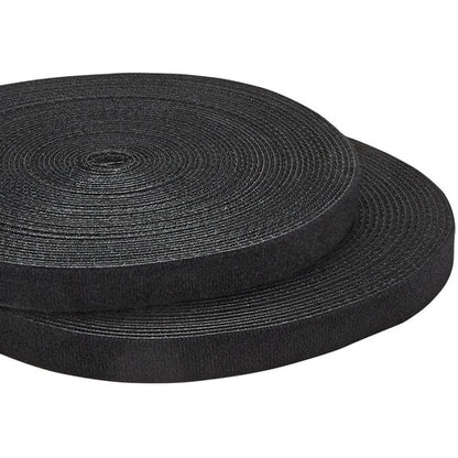StarTech.com Hook-and-Loop Cable Management Tie - 25 ft. Roll - Black - Cut-to-Size Cable