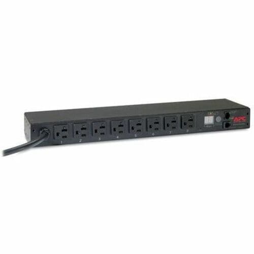 Unité de distribution d'alimentation en rack APC by Schneider Electric, avec compteur, 1U, 20 A, 120 V, (8) 5-20 -