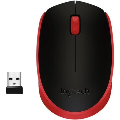 Logitech M170 Wireless Compact Mouse (Red) - Optical - Wireless