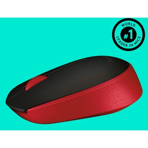 Logitech M170 Wireless Compact Mouse (Red) - Optical - Wireless