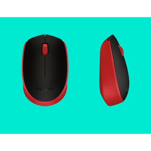 Logitech M170 Wireless Compact Mouse (Red) - Optical - Wireless