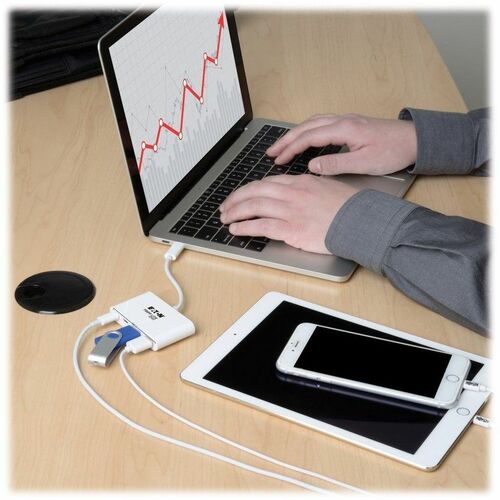 Tripp Lite by Eaton 4-Port USB 3.1 Gen 1 Portable Hub, USB-C to (x2) USB