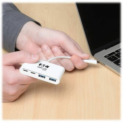 Tripp Lite by Eaton 4-Port USB 3.1 Gen 1 Portable Hub, USB-C to (x2) USB
