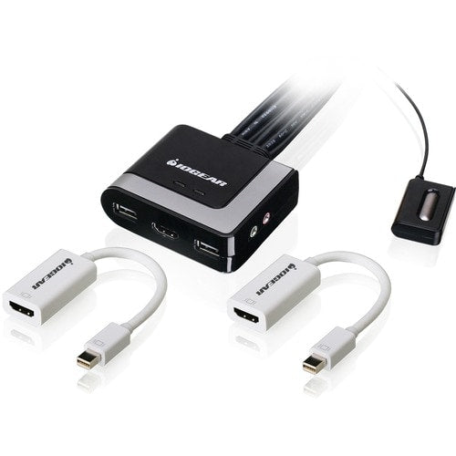 Câble HDMI KVM 2 ports avec adaptateurs Mini DisplayPort