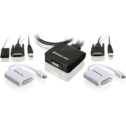 COMMUTATEUR KVM 2 PORTS USB DVI AVEC ADAPTATEURS MINI DISPLAYPORT