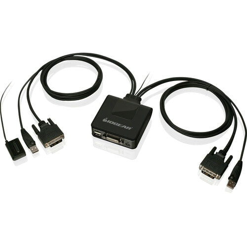 COMMUTATEUR KVM 2 PORTS USB DVI AVEC ADAPTATEURS MINI DISPLAYPORT
