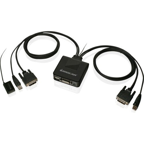 COMMUTATEUR KVM 2 PORTS USB DVI AVEC ADAPTATEURS DISPLAYPORT